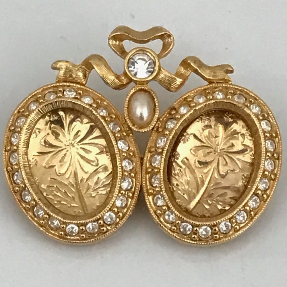 Rare VINTAGE © JOAN RIVERS GOLDEN BROOCH PIN 1980s